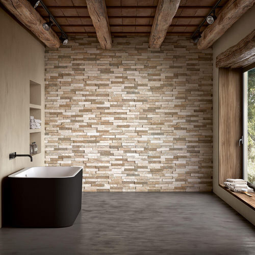 Carrelage en pierre naturelle - BRICKS - Lafornasa - en travertin / texturé / d'intérieur