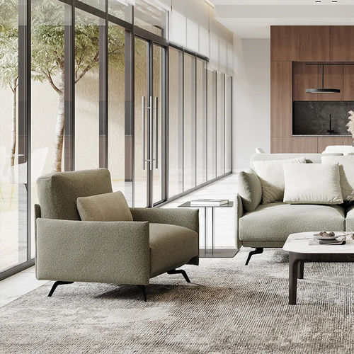 Fauteuil contemporain - BALMA - DRESSY - en tissu / à coussins / blanc
