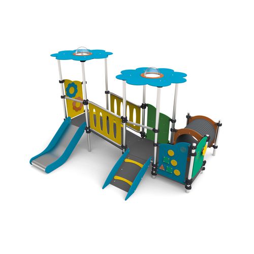 Structure de jeu pour aire de jeux - MFI-02 - Free Kids s.c. - en acier / en HDPE / avec abri