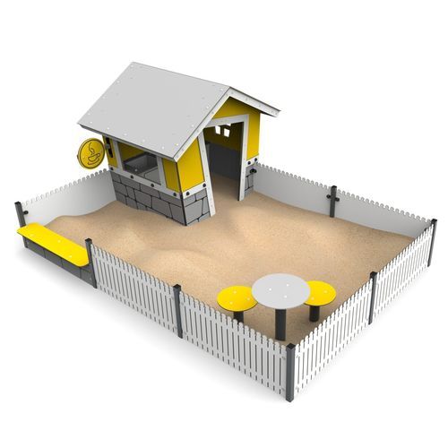 Cabane pour enfant pour aire de jeux - CAFÉ   - Free Kids s.c. - étanche / au sol / avec bac à sable