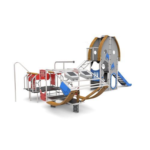 Structure de jeu pour aire de jeux - LUMIBRIGADE  - Free Kids s.c. - en inox / en bois / en HDPE