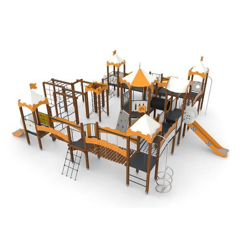 Structure de jeu pour aire de jeux - CASTLE 13   - Free Kids s.c. - en bois / modulaire / pour escalade