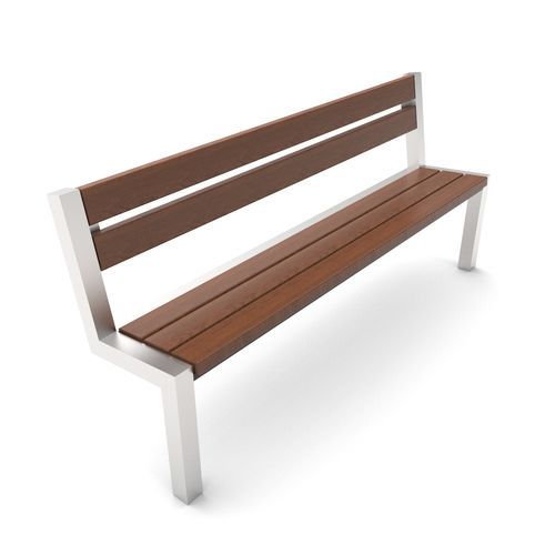 Banc public contemporain - 0011002  - Free Kids s.c. - en métal / en bois / avec dossier