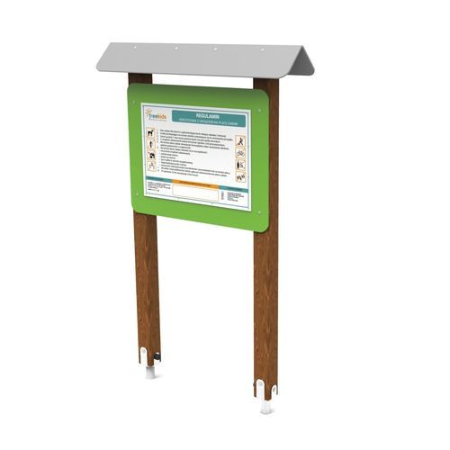 Panneau d'information pour espace public - TIN-01 - Free Kids s.c. - pour aire de jeux / à messages variables / avec abri