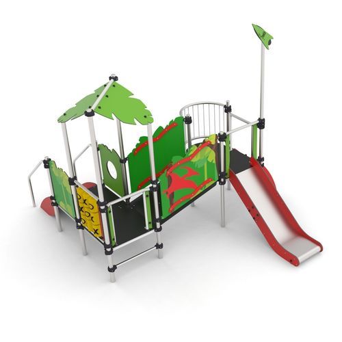 Structure de jeu pour aire de jeux - JURA 2 - Free Kids s.c. - en métal / modulaire / avec abri
