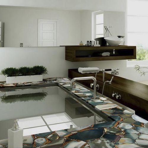 Plan de travail en marbre - ANGEL JASPER - WALL GRANITE SERVICE SRL - de cuisine