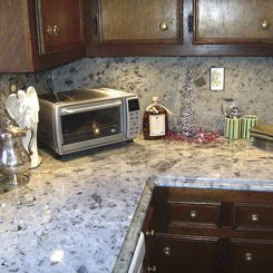 Plan de travail en granite - ICE PEARL - WALL GRANITE SERVICE SRL - de cuisine / gris / bleu