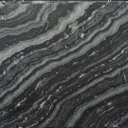 Plaque de pierre en marbre - AGATA BLACK  - WALL GRANITE SERVICE SRL - pour sol / polie / noire