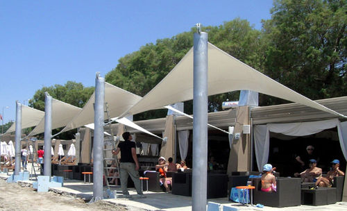 Structure tendue câble-membrane - EDEN BEACH - Arka - en voile / pour couverture / avec membrane en polyester