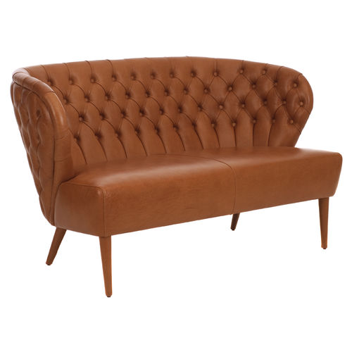 Canapé chesterfield - FADO - Paulo Antunes - en tissu / en cuir / marron