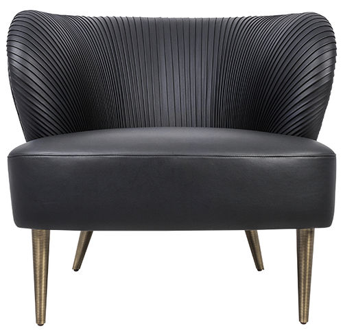 Fauteuil classique - ALFAMA - Paulo Antunes - en cuir / noir / bleu