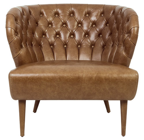Fauteuil chesterfield - FADO - Paulo Antunes - en cuir / en tissu / marron