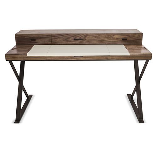 Bureau contemporain - HEMINGWAY - Paulo Antunes - en bois / en cuir / avec rangement