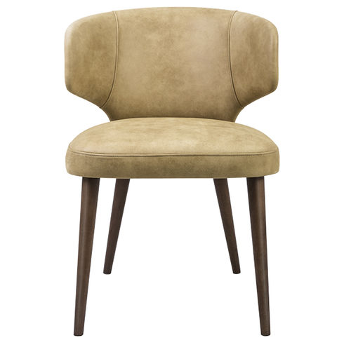 Chaise classique - YORK - Paulo Antunes - d'intérieur / en cuir / avec piètement en bois
