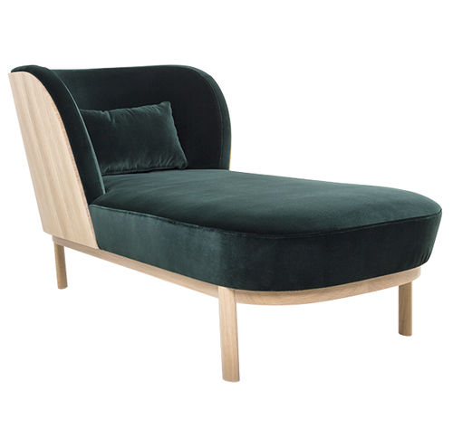 Méridienne classique - SERENE - Paulo Antunes - en velours / en bois