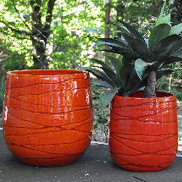 Pot de jardin en terracotta - SOLEIL COUCHANT : SAINT-TROPEZ - Les Poteries d'Albi - rond