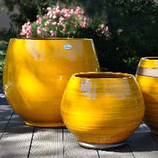 Pot de jardin en terracotta - IBIZA SUNSHINE : BAHIA - Les Poteries d'Albi - rond