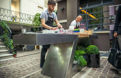 Cuisine contemporaine - zed professional - ZEDEXPERIENCE - en inox / avec îlot / sans poignée