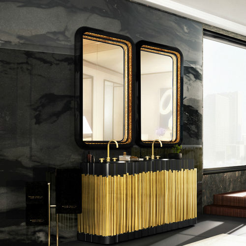 Panneau décoratif mural - BLACK PARAMOUNT SURFACE  - Maison Valentina - pour salle de bain / en aluminium / imprimé