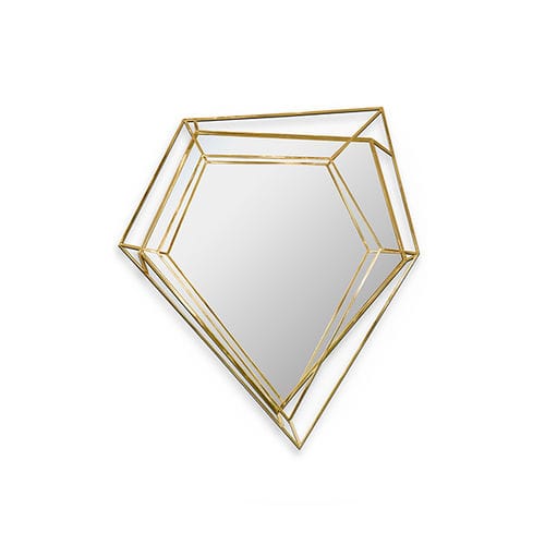 Miroir mural - DIAMOND SMALL - Maison Valentina - professionnel / design original / en laiton