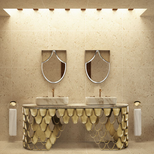 Miroir de salle de bain mural - KOI  - Maison Valentina - contemporain / en laiton