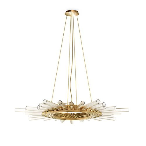 Plafonnier contemporain - MAJESTIC - Maison Valentina - rond / en cristal / en laiton