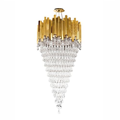 Lustre contemporain - TRUMP - Maison Valentina - en cristal / en laiton / cascade