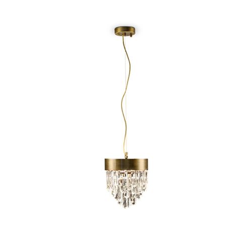 Suspension - NAICCA - Maison Valentina - en laiton brossé / en cristal de quartz / contemporaine