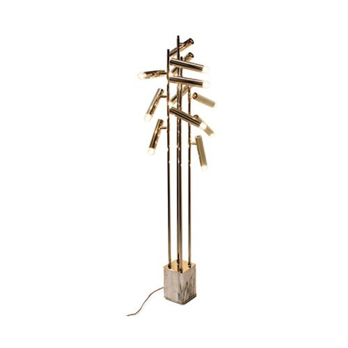 Lampe sur pied - CYPRES - Maison Valentina - en laiton / en laiton chromé / en marbre