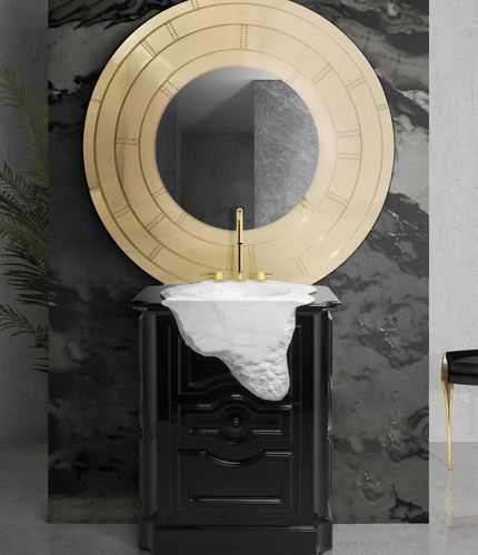 Vasque sur pied - PETRA - Maison Valentina - en marbre / en bois laqué / sculpturale