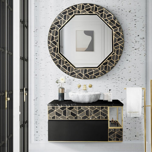 Miroir mural - TORTOISE - Maison Valentina - professionnel / contemporain / rond