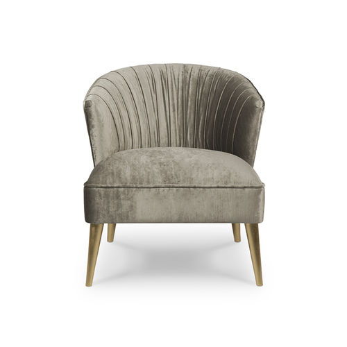 Fauteuil contemporain - NUKA - Maison Valentina - en velours / en coton / gris