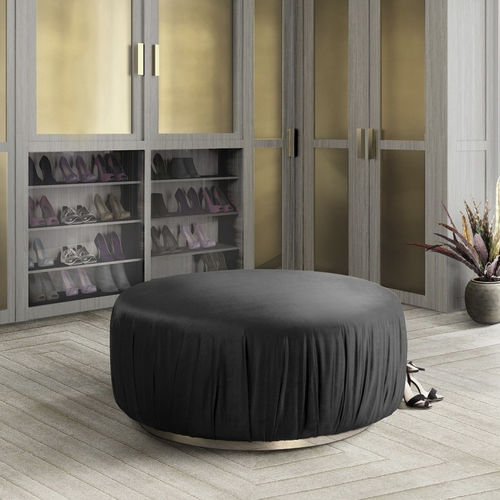 Pouf contemporain - ELLA - Maison Valentina - en velours / en laiton brossé / rond