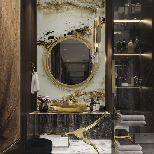 Meuble de salle de bain contemporain - LAPIAZ  - Maison Valentina - résidentiel / en bois laqué / en laiton poli