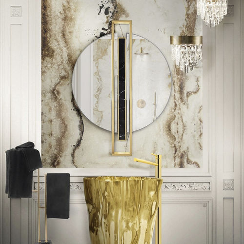 Panneau décoratif mural - GOLD ONYX SURFACE - Maison Valentina - pour salle de bain / en aluminium / imprimé