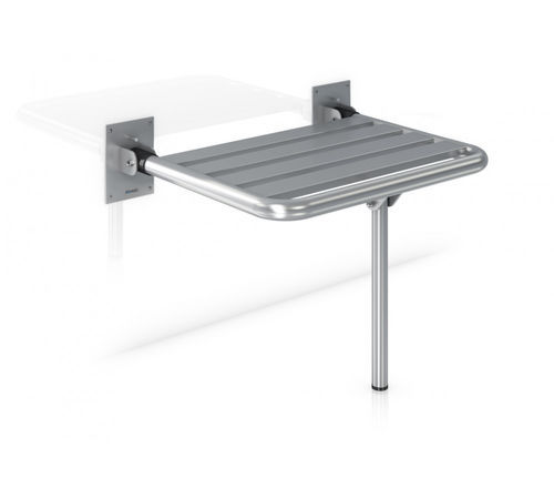Siège de douche rabattable - GW11 24 04 01 - genwec - sur piétement / mural / en inox brossé