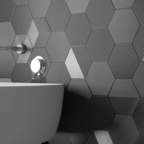 Carrelage en céramique - MINI HEXA CANALE - WOW Design EU - à relief / d'intérieur / mural