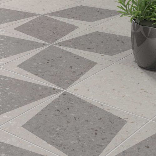 Carrelage en grès cérame - Natural Drops Rhombus Decor - WOW Design EU - mat / d'intérieur / d'extérieur