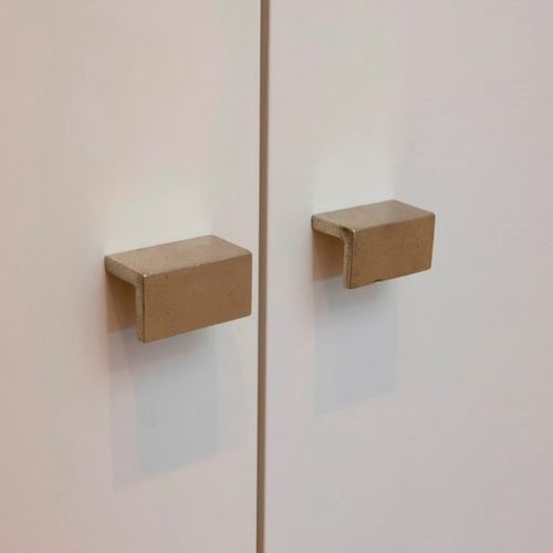 Poignée de meuble en fer vieilli - PML32/50  - Dauby - en métal brut / en bronze blanc / en bronze brut
