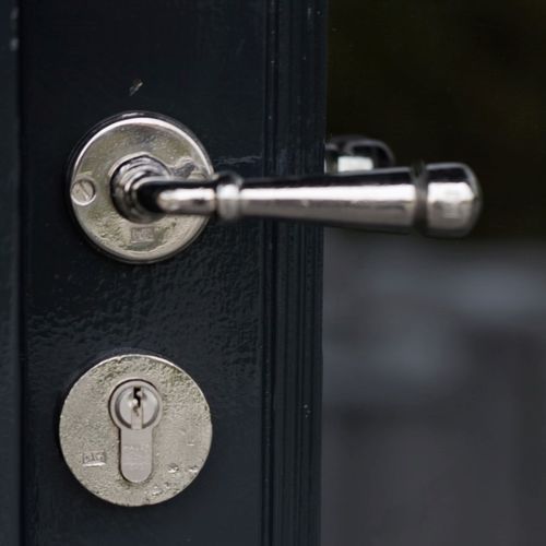 Poignée pour porte - PH1830 /50 - Dauby - en fer vieilli / en métal brut / en bronze blanc