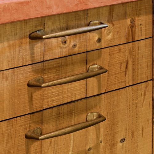 Poignée de tirage de porte - PMC-300 - Dauby - en fer vieilli / en bronze brut / en métal brut