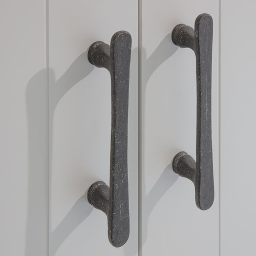 Poignée de meuble en fer vieilli - PMBU-128 - Dauby - en métal brut / en bronze blanc / en bronze brut