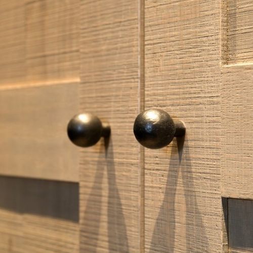 Bouton de meuble classique - PT-20  - Dauby - en fer vieilli / en métal brut / en bronze blanc