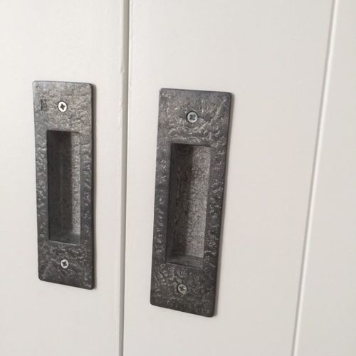 Poignée de tirage pour porte coulissante - PSS - Dauby - en bronze blanc / en bronze brut / en fer vieilli