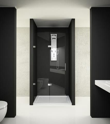 Cabine de douche en verre - BUTTERFLY - Usluga Glass - avec porte pliante / rectangulaire