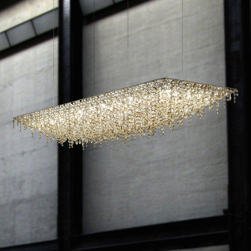 Lustre design original - UGOLINO RECTANGULAR - Lolli e Memmoli - en cristal / halogène / fait main