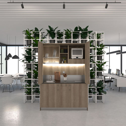 Kitchenette cachée - MINICOMPACT : 154 - MiniCucine.com - compacte / en mélaminé / avec électroménager intégré