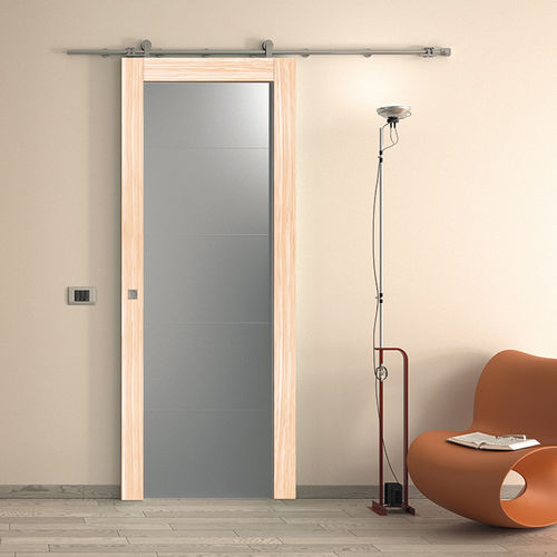 Porte d'intérieur - PLENIA - Flessya - en bois massif / coulissante / vitrée