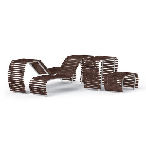 Banc public contemporain - WAVE - Kreal - en bois / en aluminium / modulaire