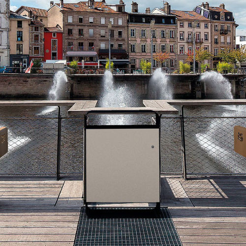 Poubelle publique - PLAZA - THE ITALIAN LAB SRL - en tôle d'acier / sans couvercle / contemporaine